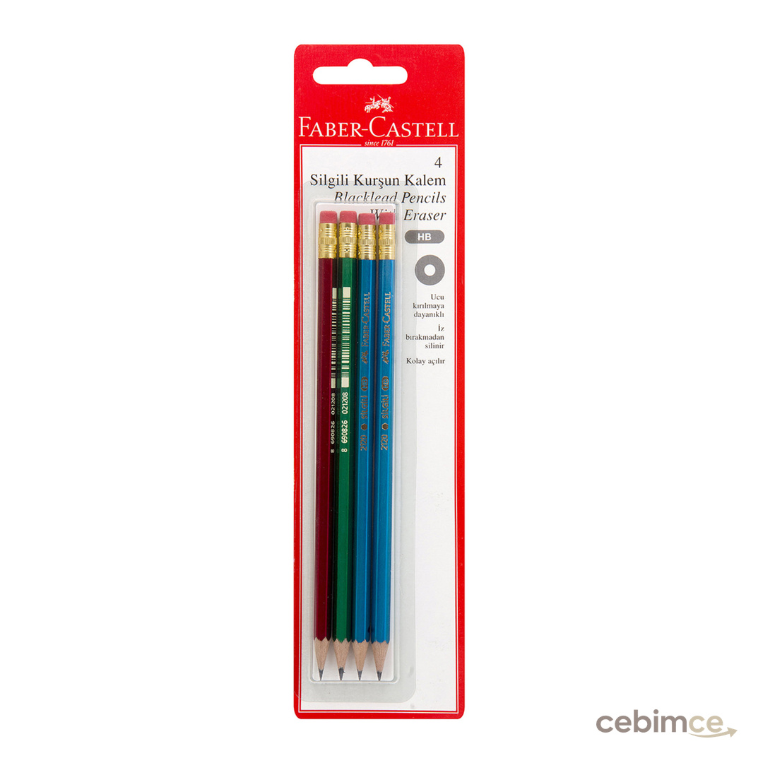 Faber Castell Kurşun Kalem 4'Lü Silgili