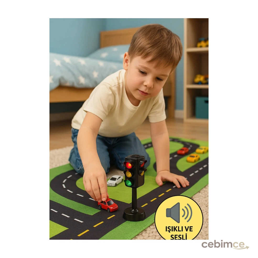 TOYFEST Sesli Ve Işıklı Trafik Lambası - 14 cm