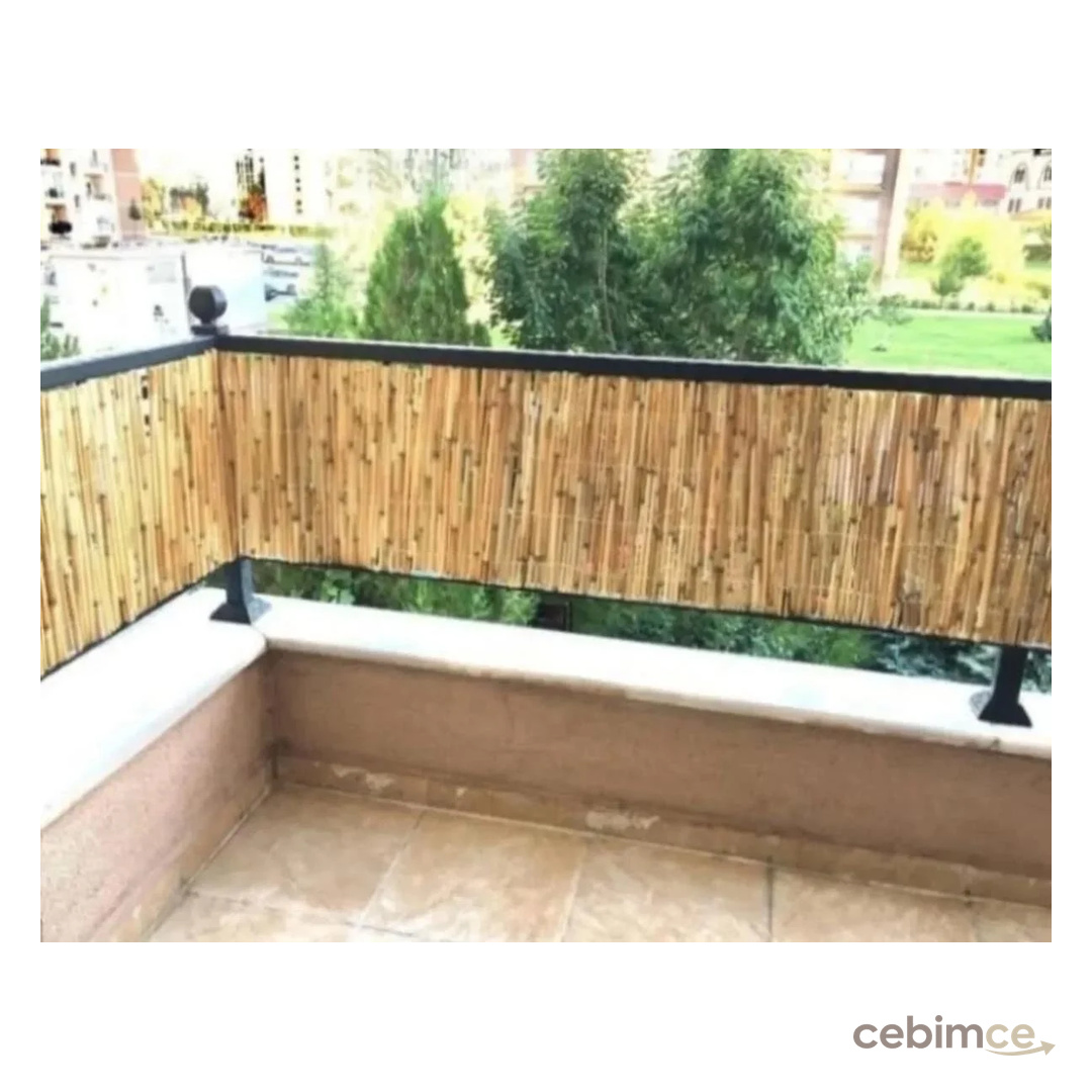 50cm.x5m. Hasır Kamış Bambu Çit Gölgelik Balkon Çiti Bahçe Dekorasyonu