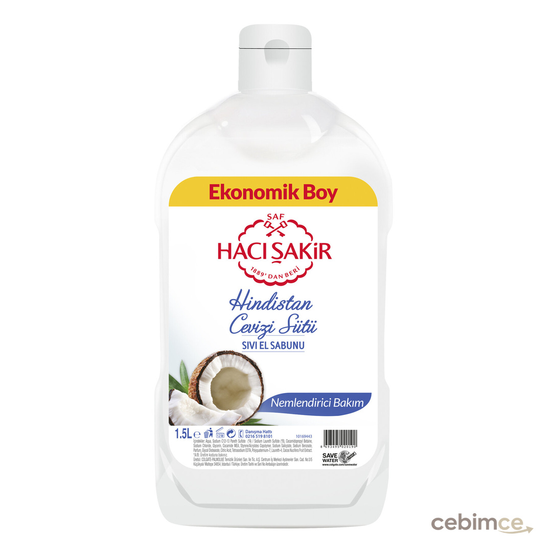 Hacı Şakir Hindistan Cevizi Sütü Sıvı El Sabunu 1500 Ml