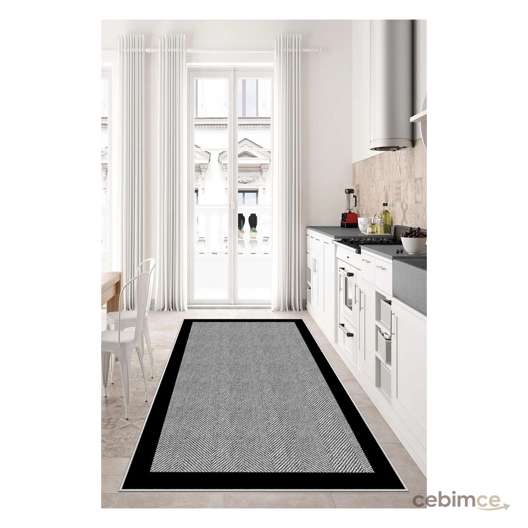 West Home Dijital Baskı Yıkanabilir Kaymaz Taban Salon Halısı Mutfak Halısı Koridor Halısı