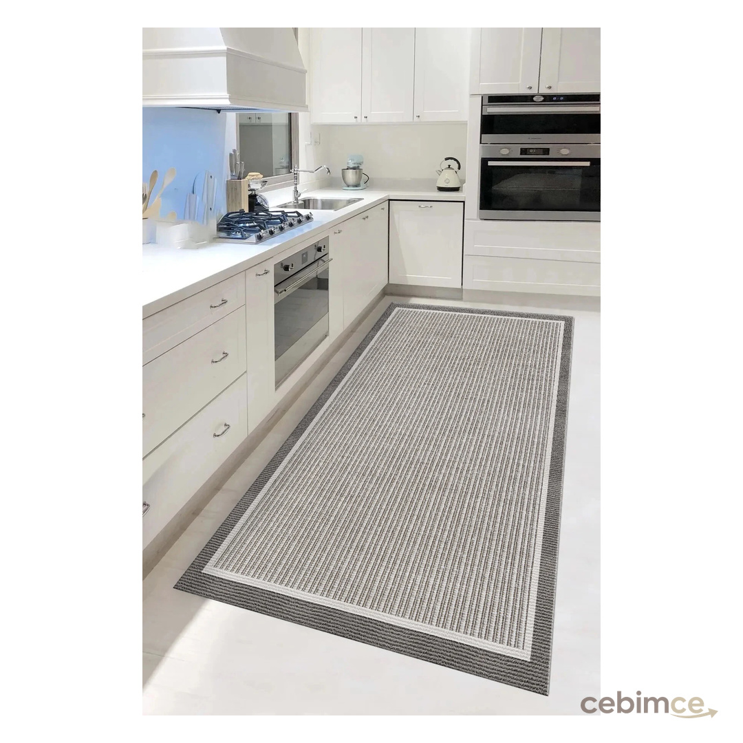 GECE HOME DİJİTAL BASKILI Kaymaz Taban Yıkanabilir Modern Mutfak Halısı Salon Halısı Yolluk